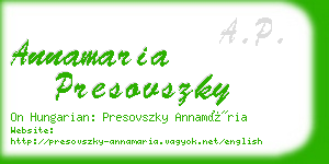 annamaria presovszky business card